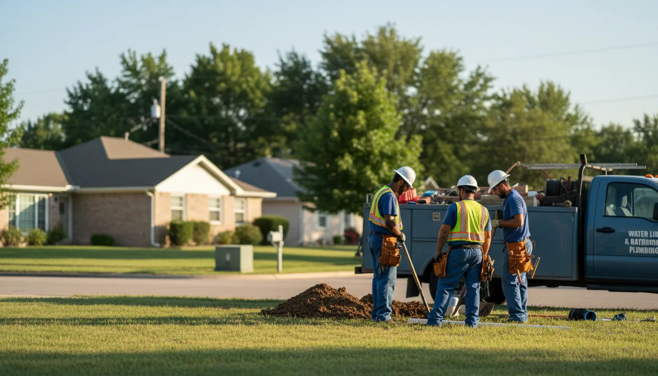 Residential water line and bathroom plumbing service in Springtown, PA
